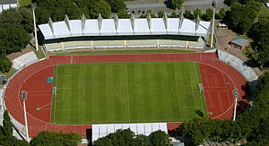 Luftbildaufnahme des Lohrheide-Stadions in Bochum-Wattenscheid