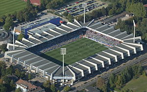 Luftbildaufnahme des Vonovia Ruhrstadions in Bochum