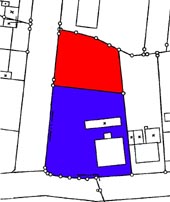 Die farbige Abbildung zeigt die Grundstückssituation nach erfolgter vereinfachter Umlegung