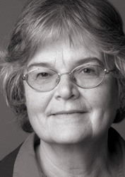 Porträt von Frau Waltraud Jachnow, Ehrenvorsitzende der Gesellschaft Bochum-Donezk, schwarz-weiß Aufnahme