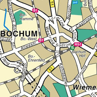 Übersichtskarte Bochum 1:100.000 (farbig)