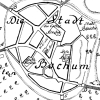 Plan der Stadt Bochum (von Meinicke aus dem Jahr 1755)
