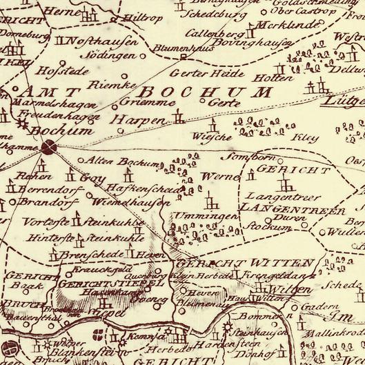 Karte der Grafschaft Mark (von Müller aus dem Jahr 1791)