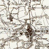 Übersichtskarte des Stadt- und Landkreises Bochum (von Keller aus dem Jahr 1877)