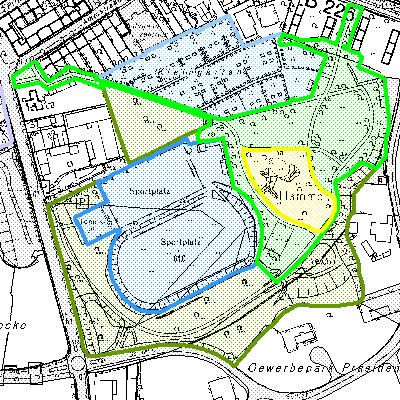Flächendarstellungen auf Grundlage der Stadtgrundkarte