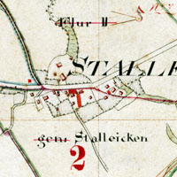 Gemeindekarte Sevinghausen (aus dem Jahr 1823, mit Änderungen bis 1870)