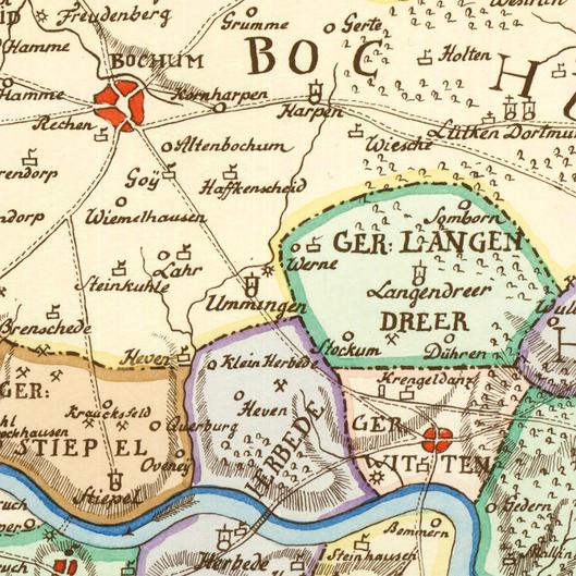 Karte der Grafschaft Mark (von Müller aus dem Jahr 1775)