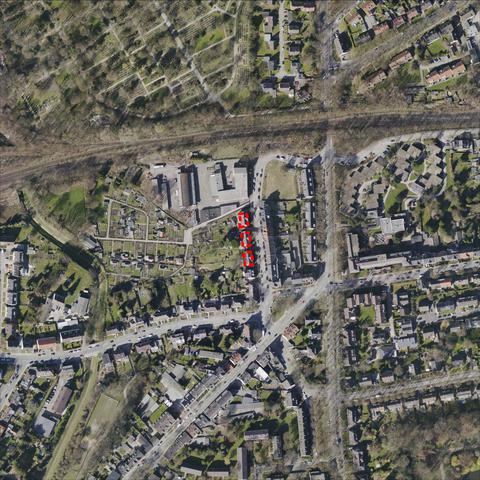 Luftbildaufnahme der Siedlung Hüller Straße