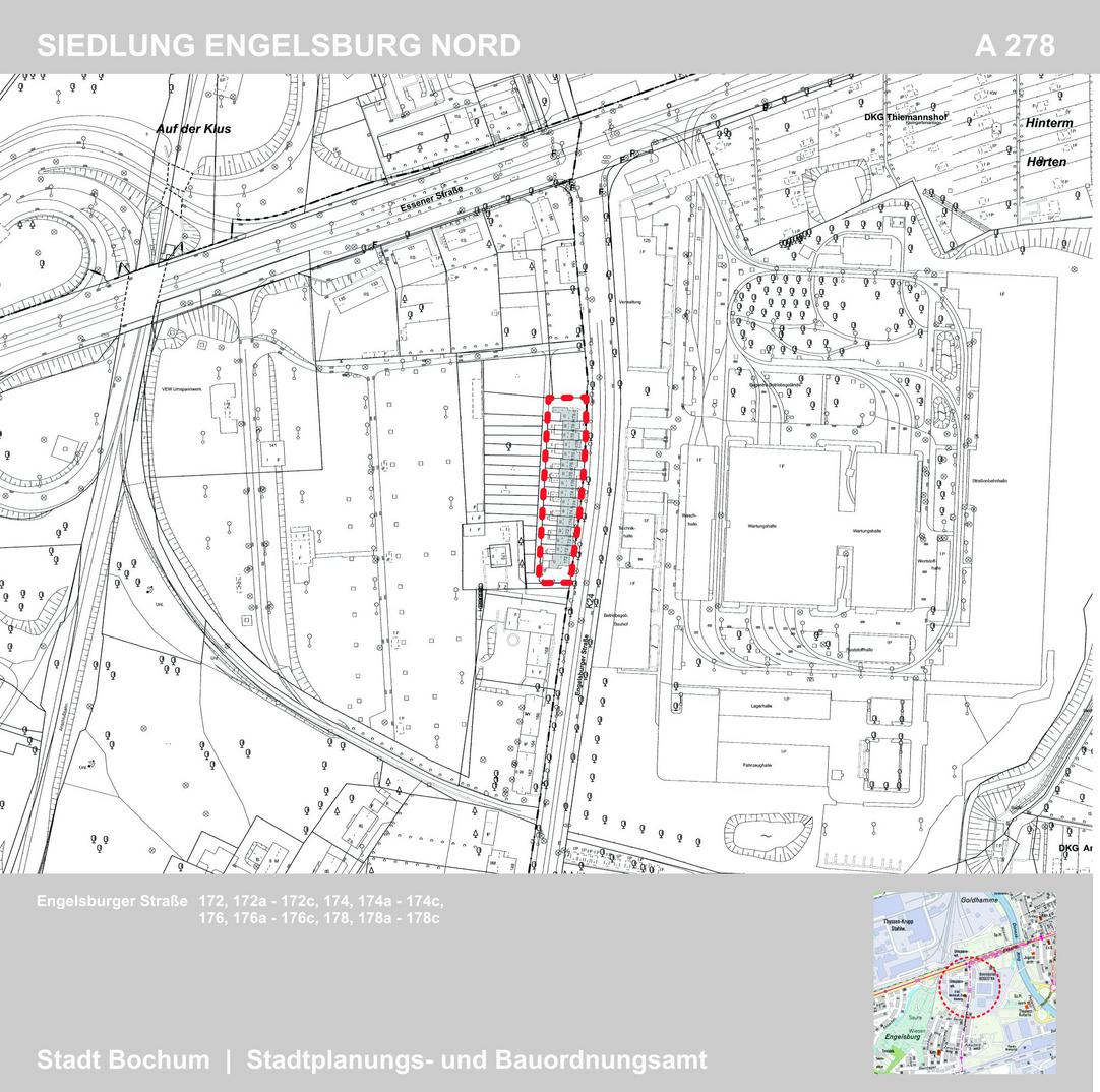 Übersichtskarte die Siedlung Engelsburg Nord