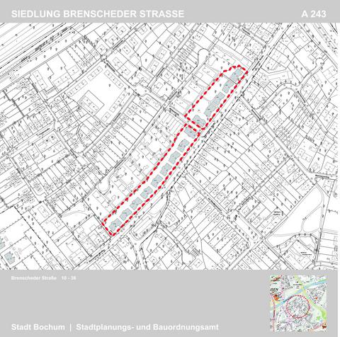Kartenausschnitt mir rot umranderdeter Brenscheder Straße