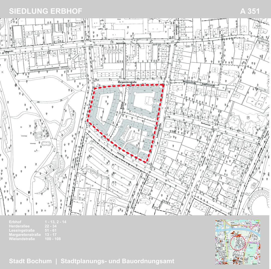 Kartenausschnitt mit rot umrandetem Erbhof