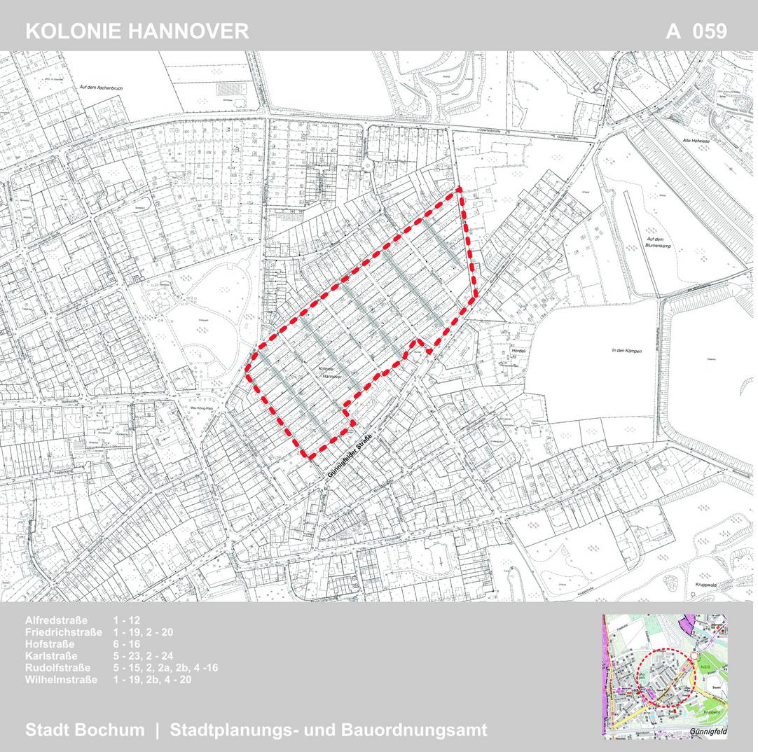 Übersichtskarte der "Siedlung Kolonie Hannover"