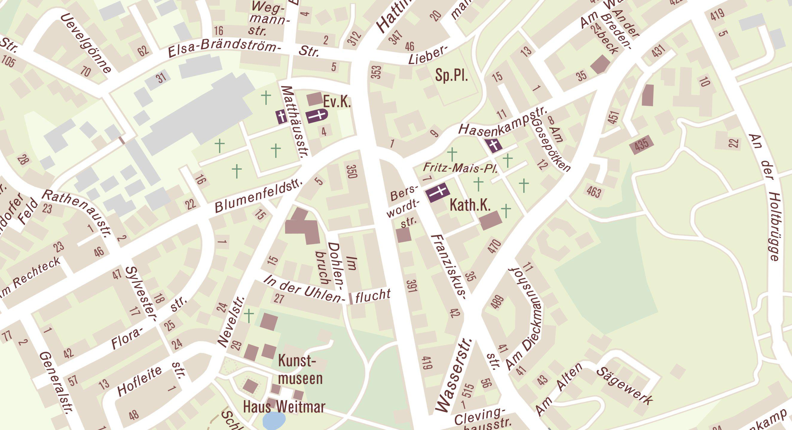 Lageplan für die Adresse Hattinger Str. 387