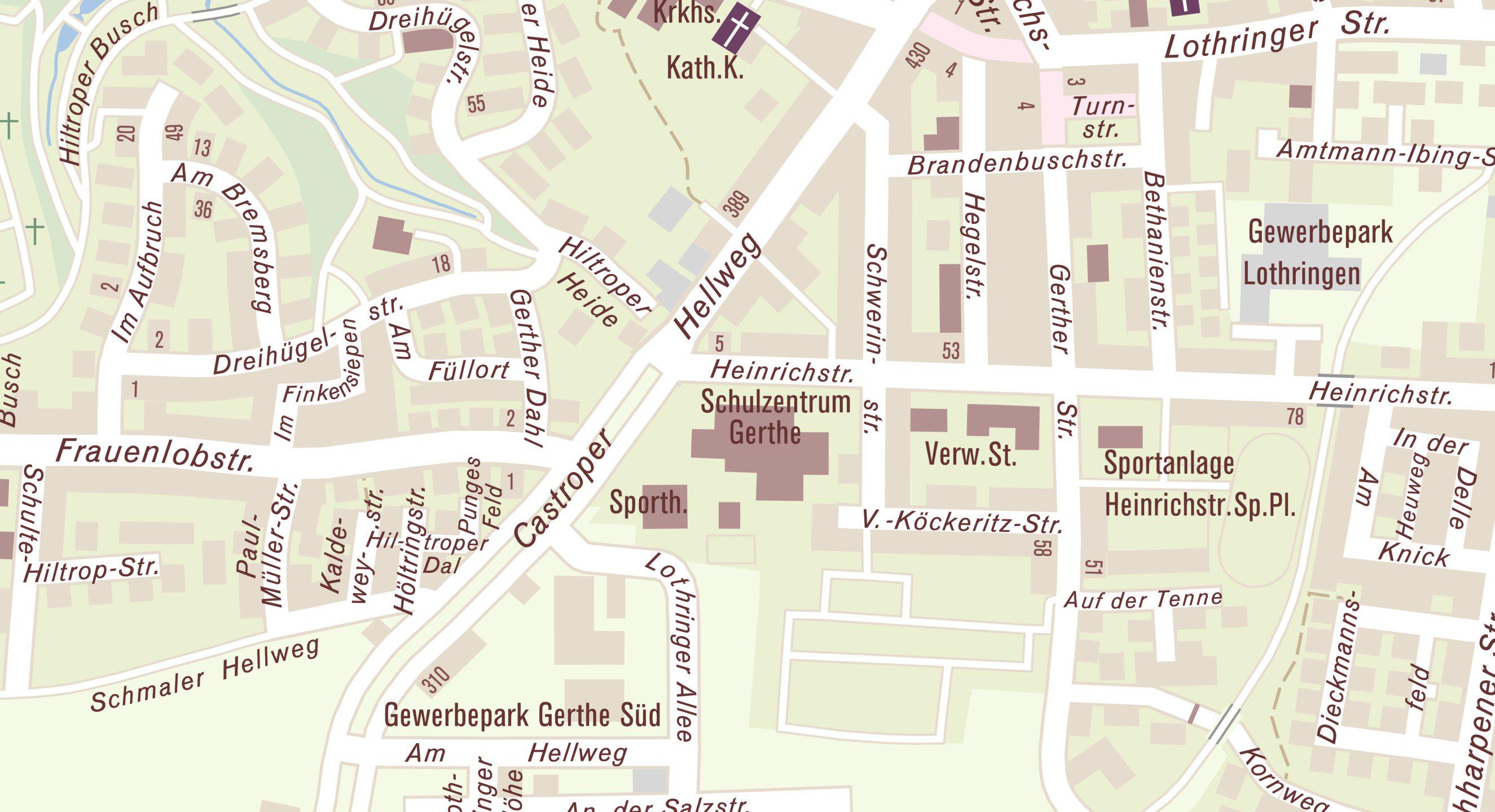 Lageplan für die Adresse Heinrichstraße 4 (Schulzentrum Nord)