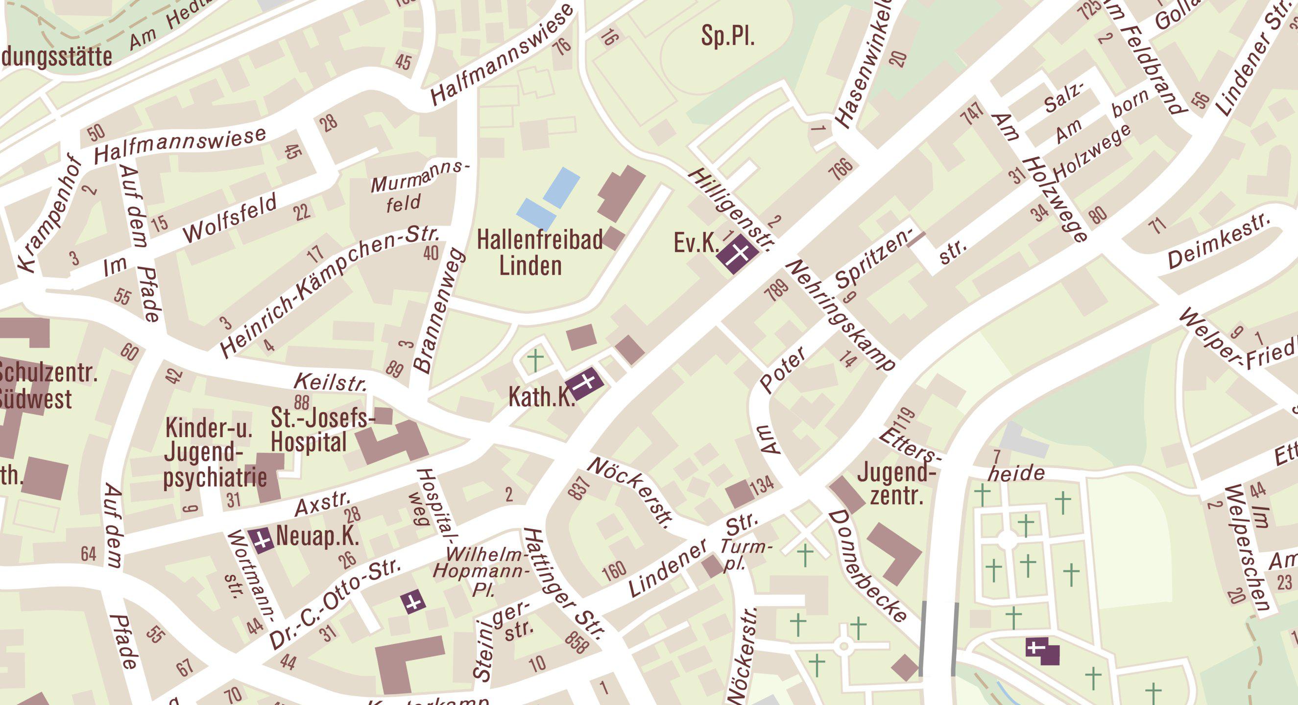 Lageplan für die Adresse Hattinger Straße 804