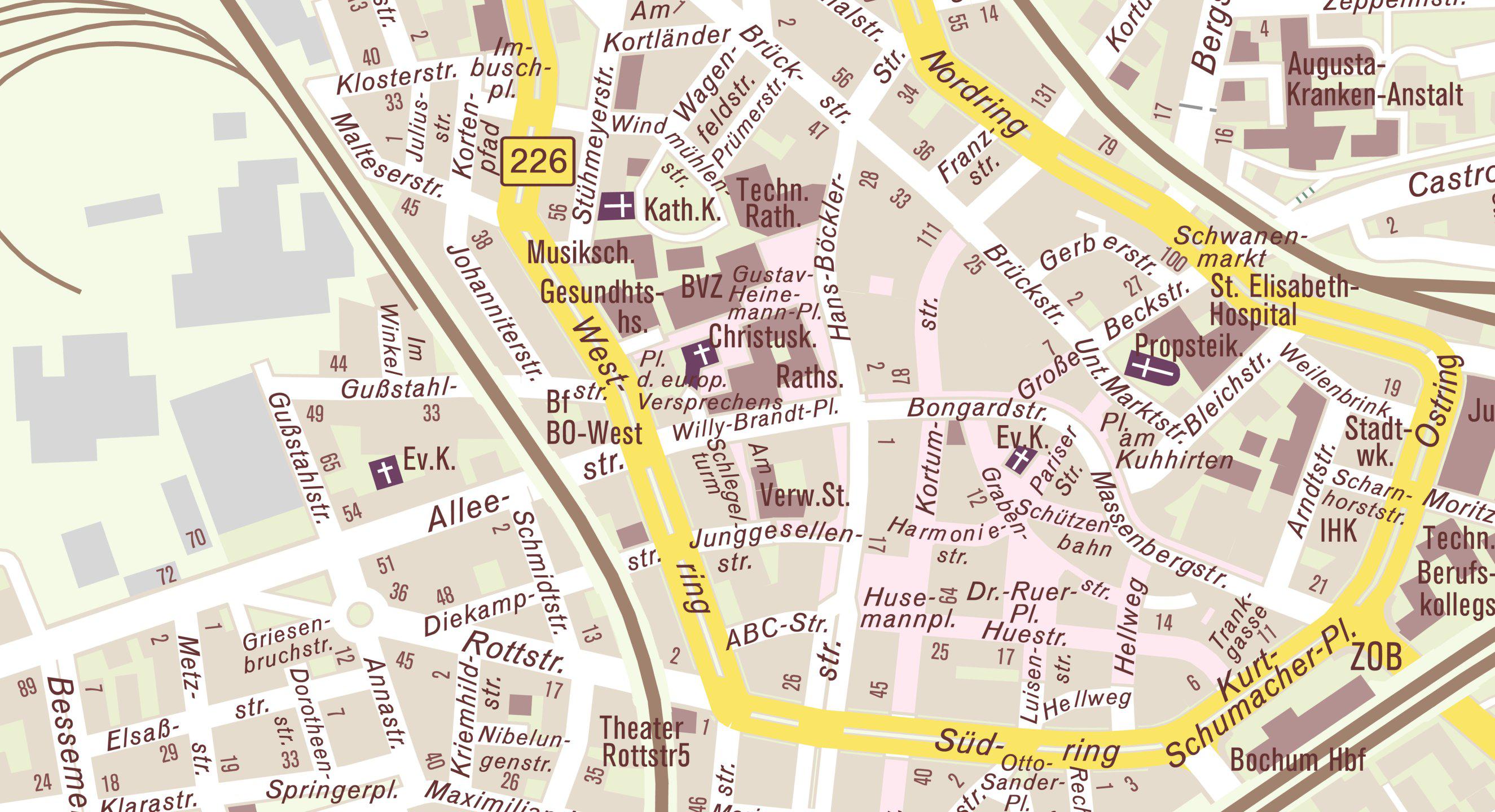 Lageplan des Verwaltungsgebäudes am Willy-Brandt-Platz 8