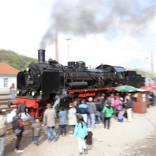 Historische Dampflokomotiven beim Museumstag im Eisenbahnmuseum in Bochum-Dahlhausen