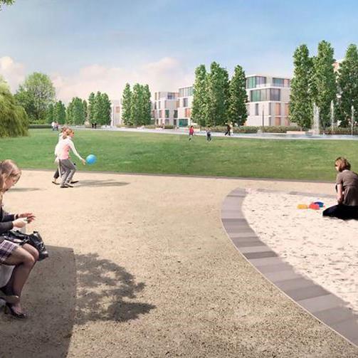 Bildmotiv: Blick auf das Wohnquartier und die Grünflächen im Ostpark