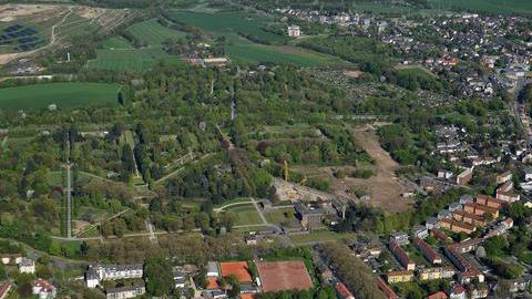 Die Luftaufnahme vom 19.04.2018 zeigt das Baugebiet Ostpark in Bochum.