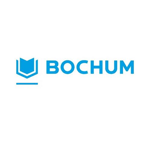 Das Bild zeigt das Bochumer Dachmarken-Logo: ein Symbol, das ein aufgeschlagenes Buch darstellen soll; dahinter der Schriftzug "Bochum" in Großbuchstaben.