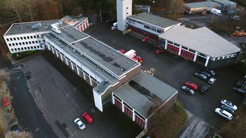 Luftbild der Feuer- und Rettungswache 1 in Bochum Wattenscheid