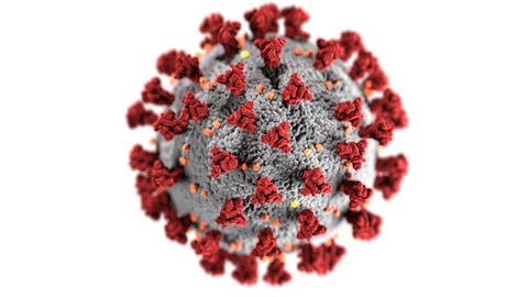 Mikroskopische 3D Aufnahme des Corona-Virus