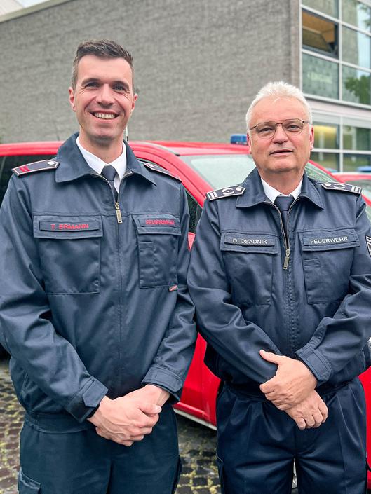 Das Sprecherteam der Freiwilligen Feuerwehr Bochum: (von links) Mario Reuther, Dirk Osadnik und Michael Wagner.