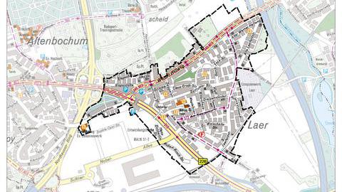 Abbildung Stadterneuerunsgebiet Laer auf dem Stadtplan