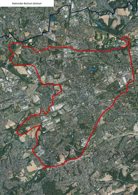 Lufbild Radrunde Bochum Zentrum