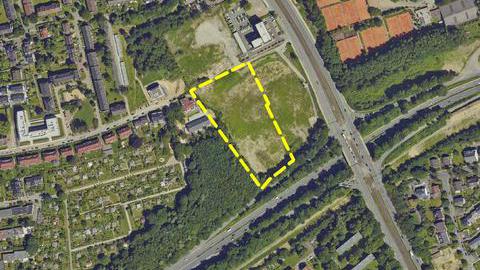Bebauungsplan Nr. 793 a – Universitätsstraße / Nordhausen-Ring – Luftbild mit eingezeichneter Fläche