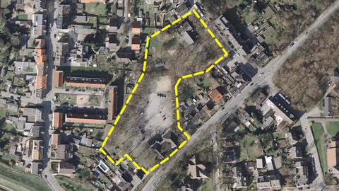 Luftbild zum Bebauungsplan Nr. 935 – Röhlinghauser Straße – mit eingezeichnetem Baugebiet