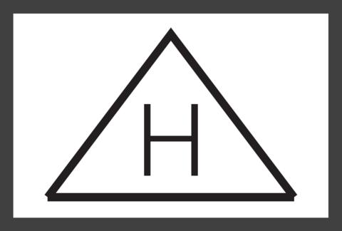 Kennzeichnung für Bauweise "nur Hausgruppen zulässig" in Großbuchstaben "H" im Dreieck