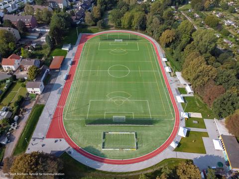 Sportplatz aus der Vogelperspektive