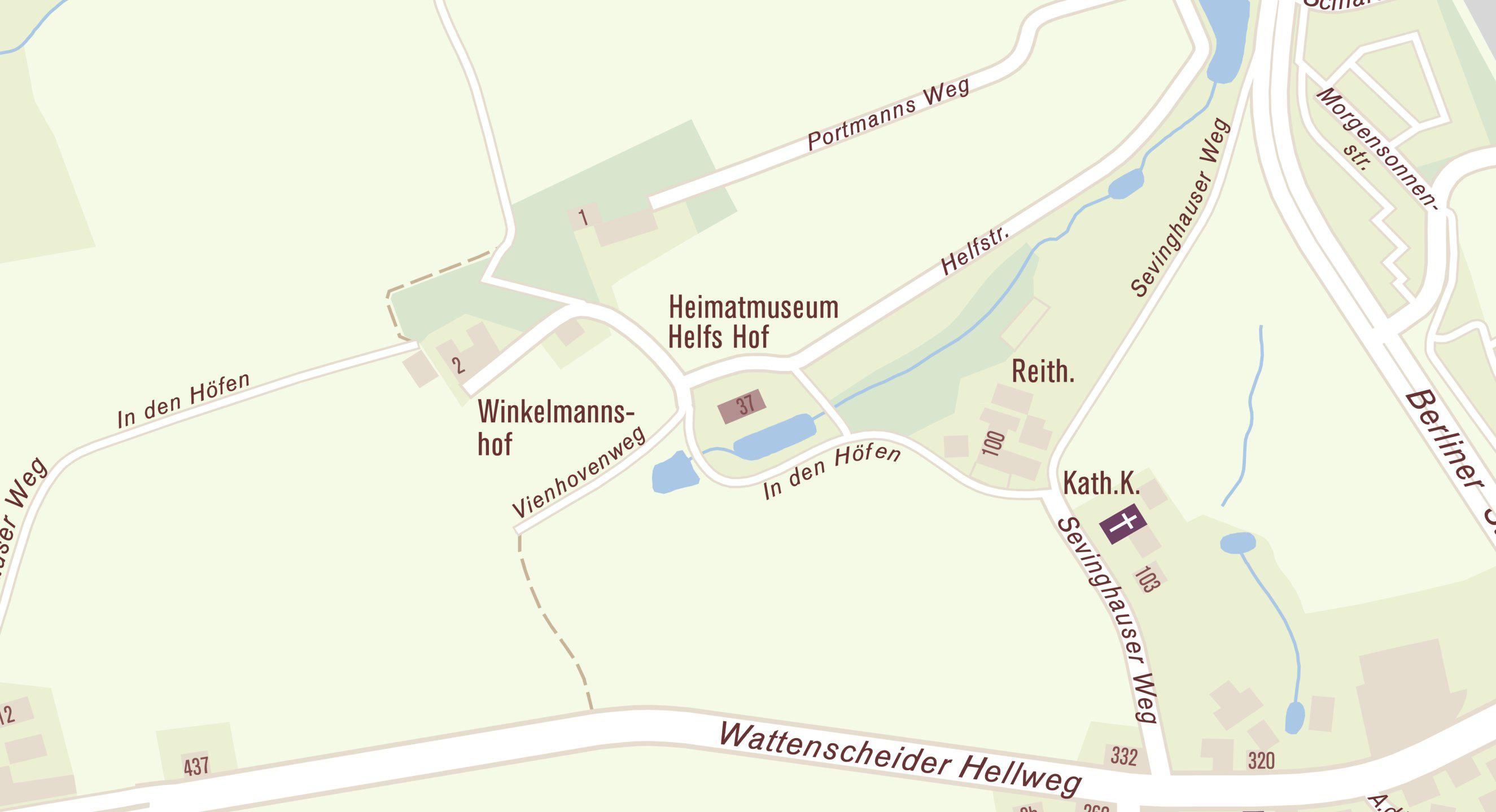 Lageplan für die Adresse In den Höfen 37
