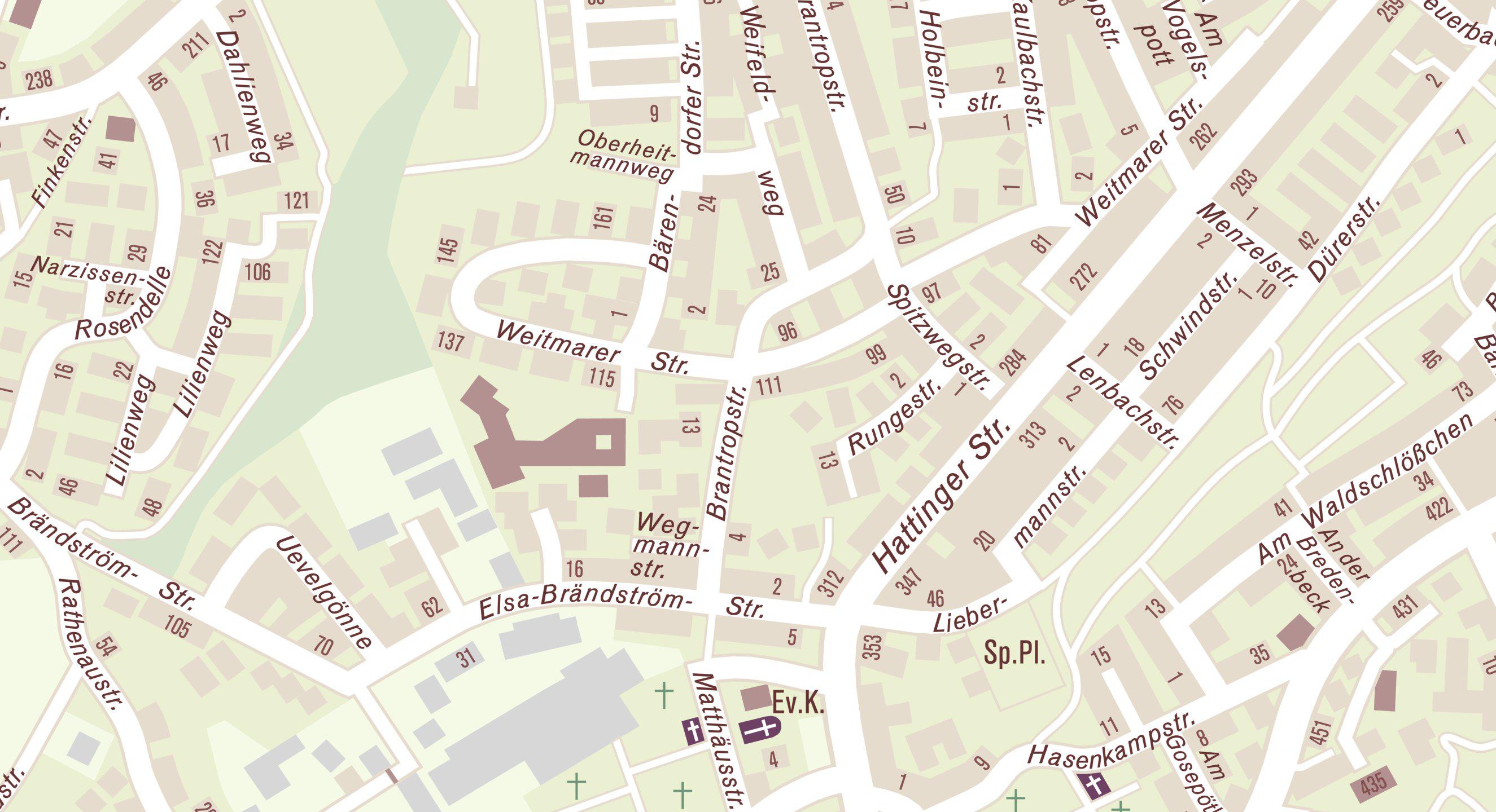 Lageplan zur Adresse Brantropstraße 14