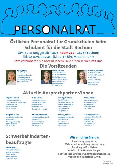 Plakat - Örtlicher Personalrat für Grundschulen beim Schulamt für die Stadt Bochum