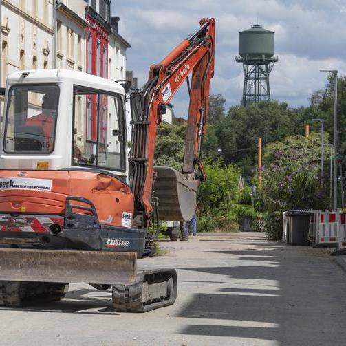 Baustelle auf der Vereinsstraße im Westend in Bochum
