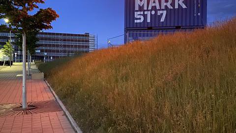 Leuchtender Schriftzug Wenn, dann hier auf der Entwicklungsfläche Mark 51°7