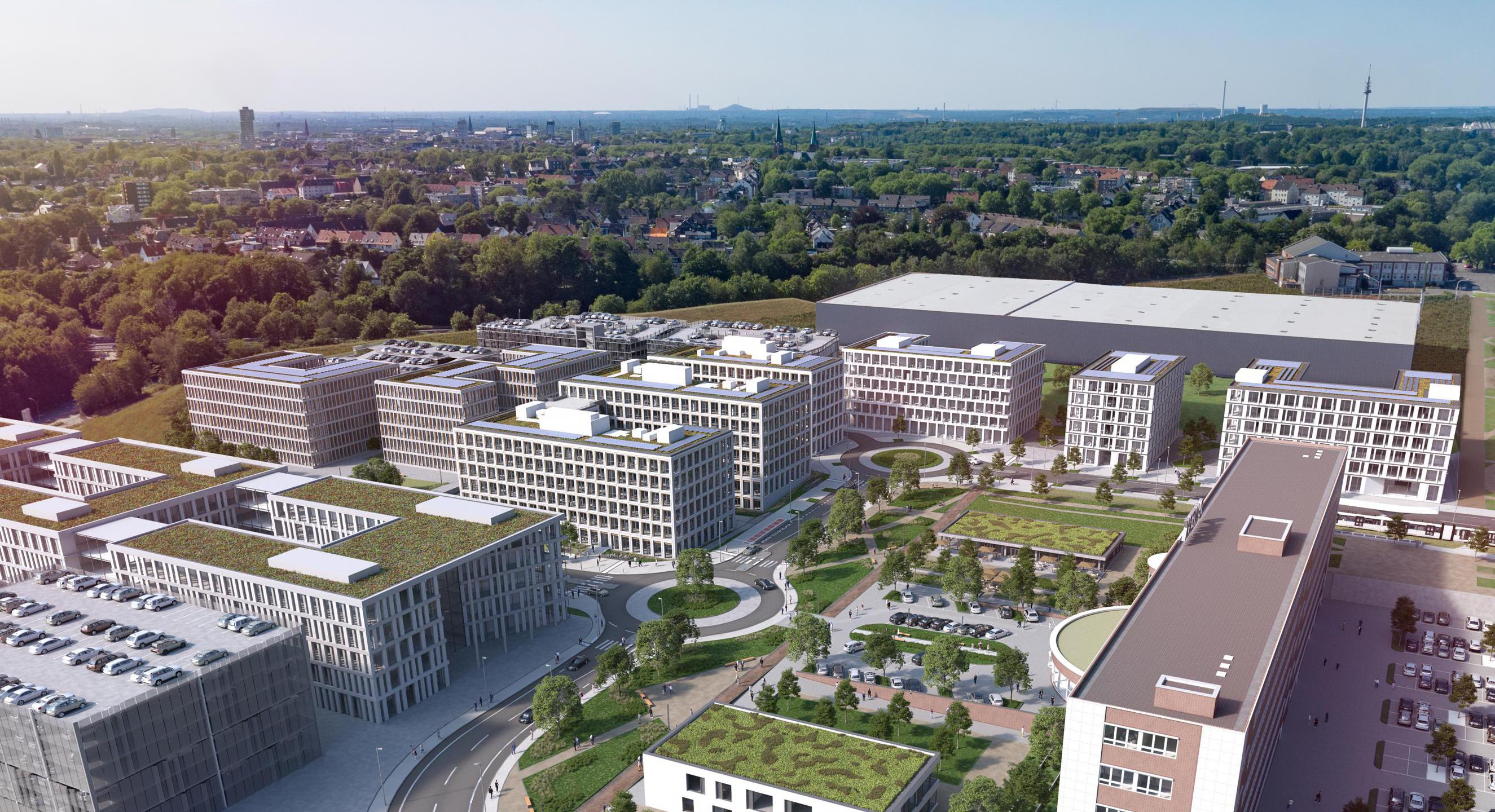 Der O-Werk | CAMPUS von oben: Hier entstehen Büro- und Grünflächen.