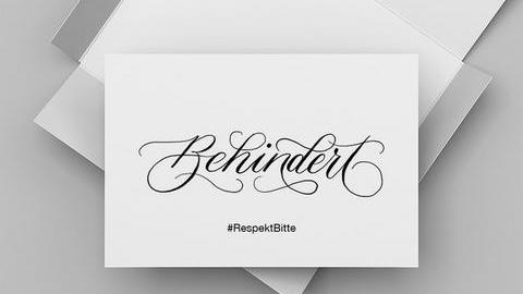 Postkartenmotiv mit dem Schriftzug Behindert