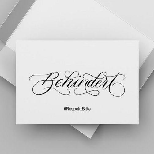 Postkartenmotiv Schriftzug Behindert
