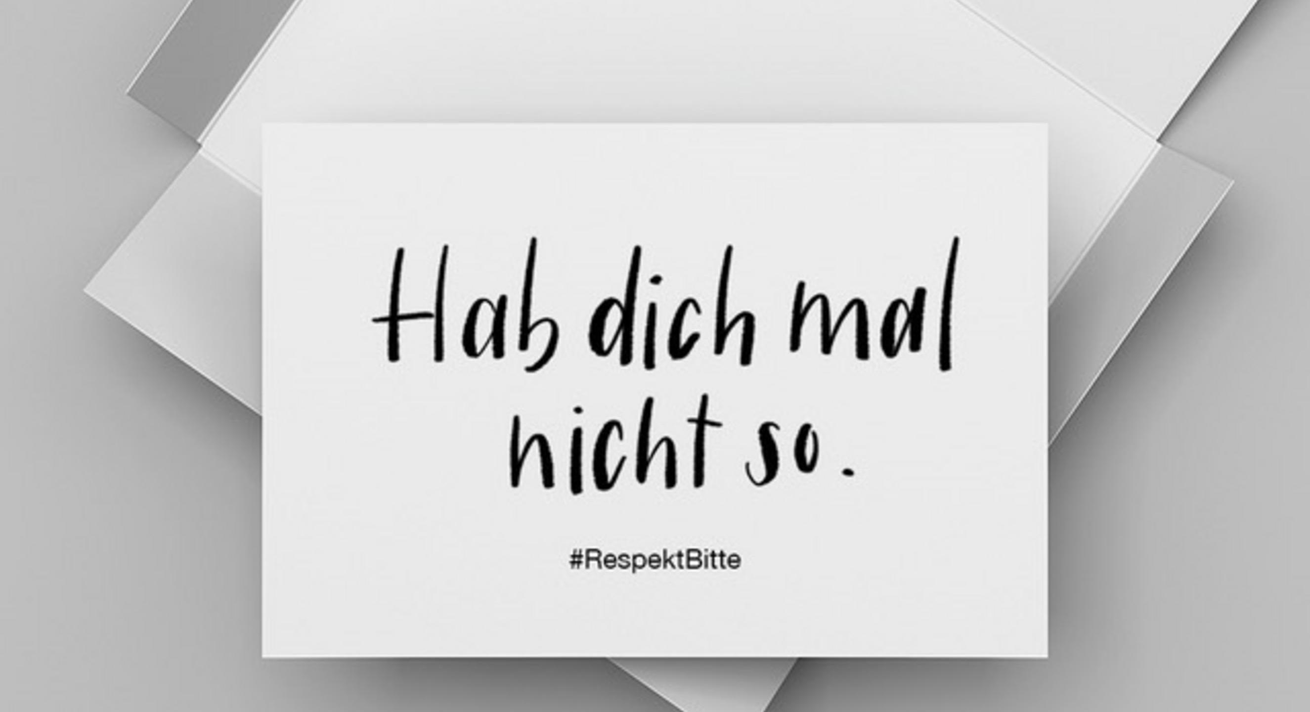 Postkartenmotiv Schriftzug Hab dich mal nicht so