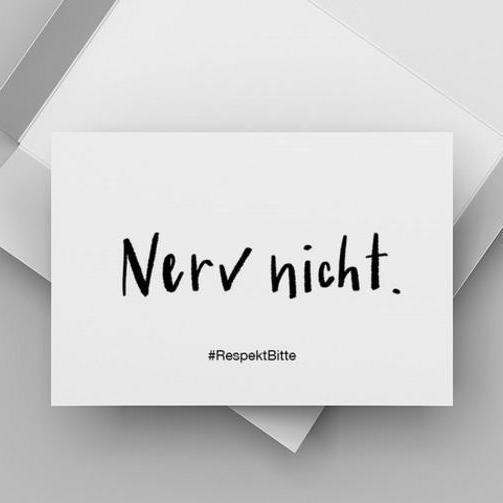 Postkartenmotiv Schriftzug Nerv nicht