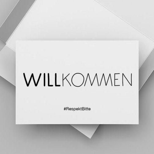 Postkartenmotiv Schriftzug Willkommen