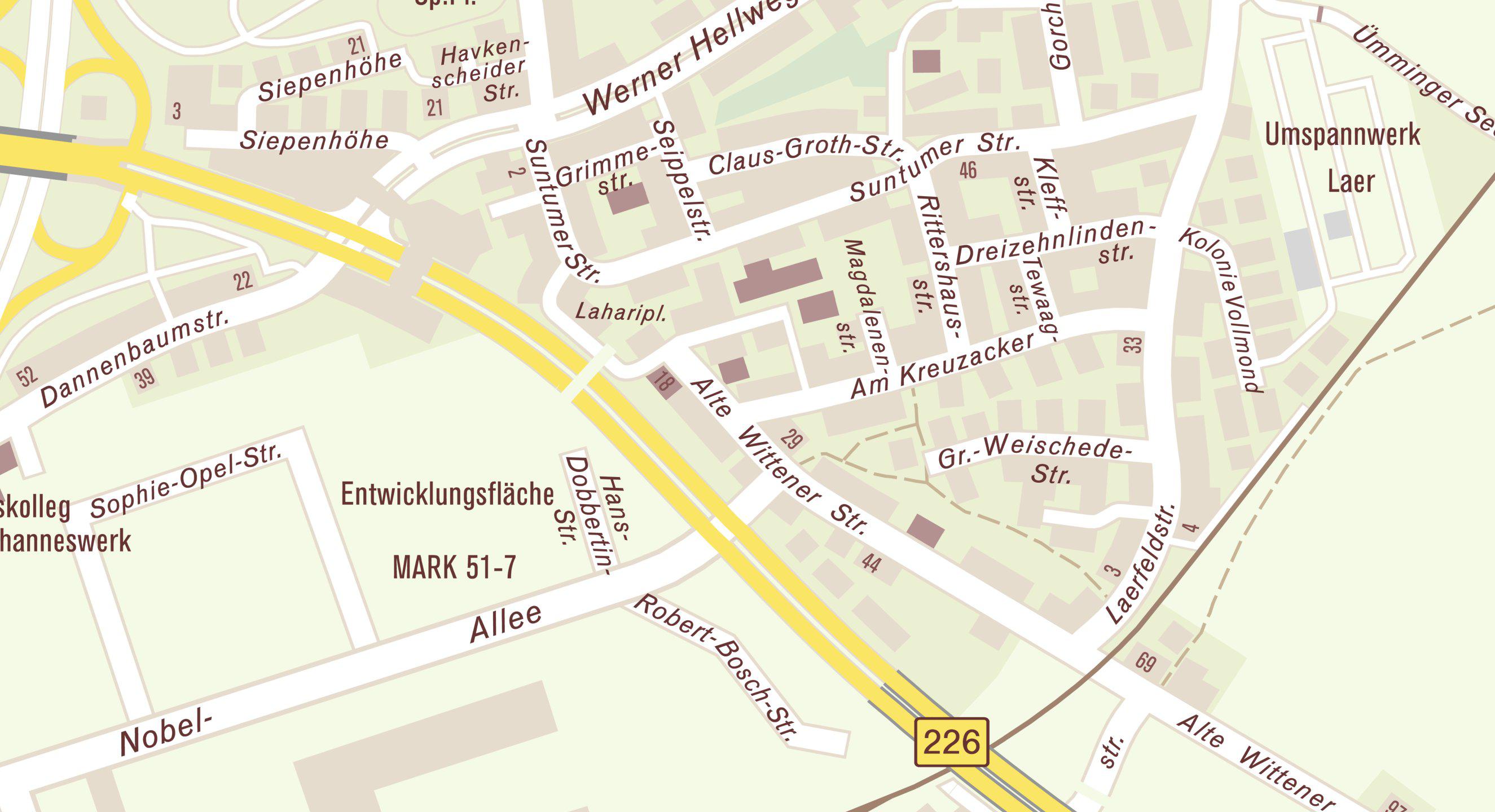 Lageplan Stadtteilbüro Laer