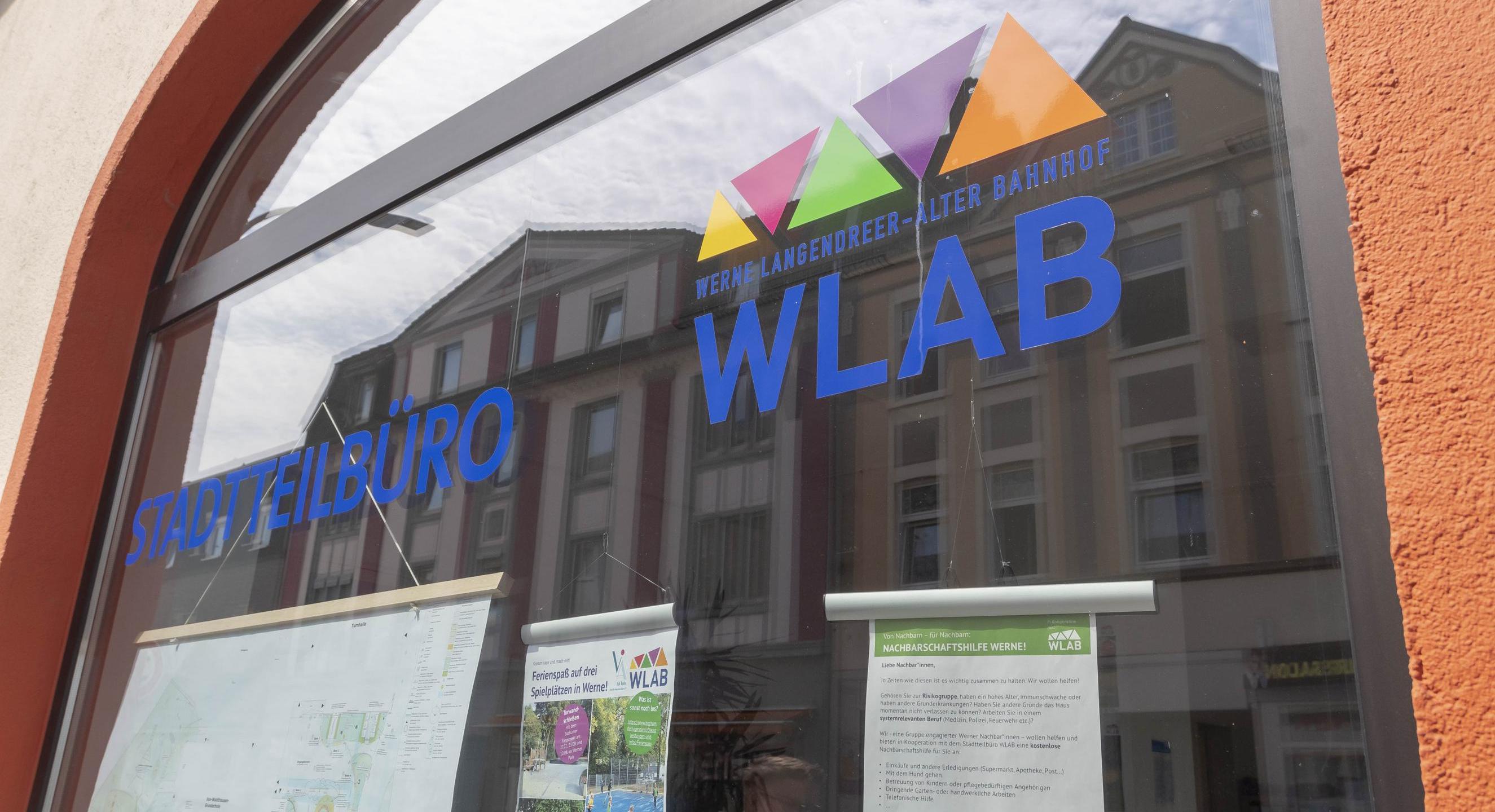 Schaufenster des Stadtteilbüros WLAB