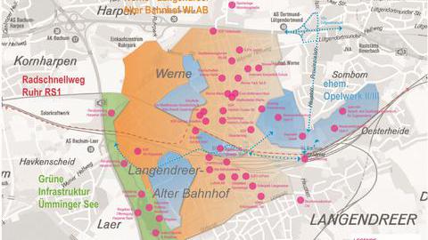 Das Soziale-Stadt-Gebiet Werne - Langendreer-Alter Bahnhof und deren Maßnahmenbausteine als Teil der Projektfamilie.