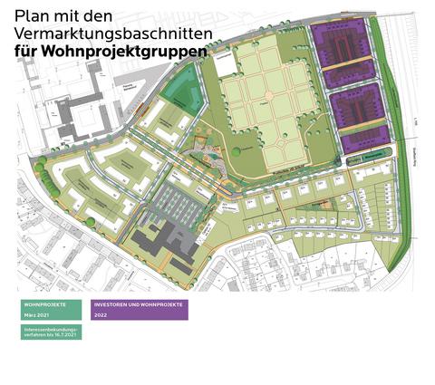 Der Vermarktungszeitplan für Wohnprojektgruppen mit den einzelnen Vermarktungsabschnitten.