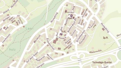 Stadtplanansicht Auf dem Backenberg
