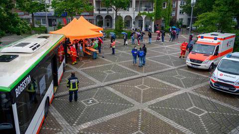 Der Impfbus auf dem Buscheyplatz
